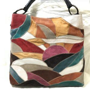 Lucky Brand Patchwork Shoulder Bag Leather Tote